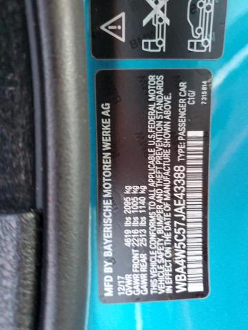 WBA4W5C57JAE43388 - 2018 BMW 430XI BLUE photo 12