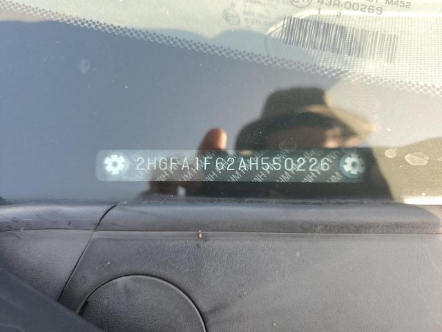 2HGFA1F62AH550226 - 2010 HONDA CIVIC LX-S 灰色 照片 10