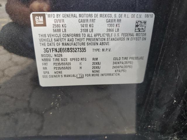 3GYFNJE66BS527335 - 2011 CADILLAC SRX PERFORMANCE COLLECTION Қара фото 12