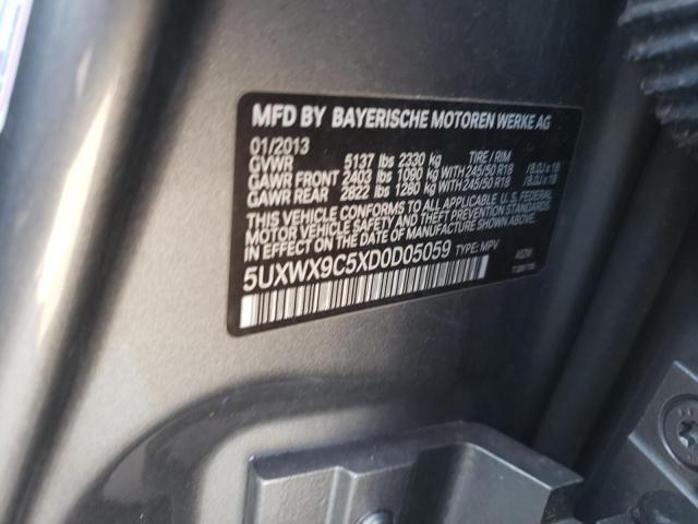 5UXWX9C5XD0D05059 - 2013 BMW X3 XDRIVE28I GRAY photo 12