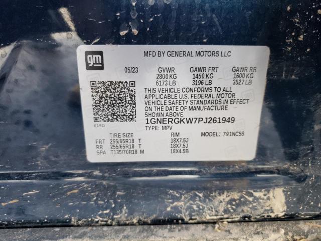 1GNERGKW7PJ261949 - 2023 CHEVROLET TRAVERSE LT ლურჯი ფოტო 13