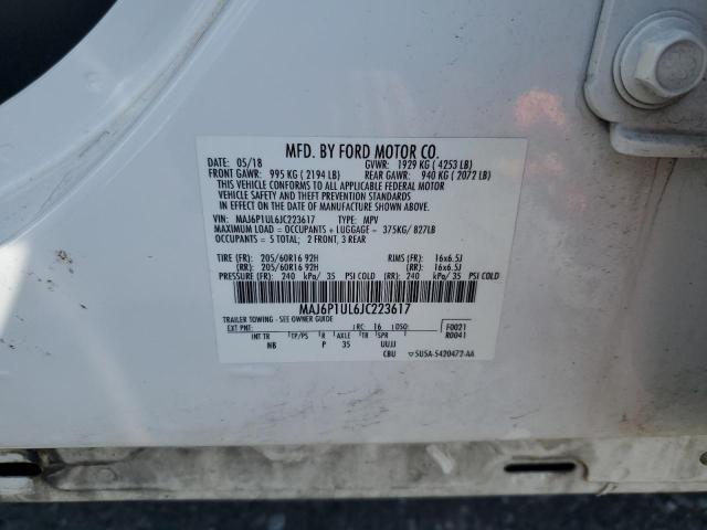 MAJ6P1UL6JC223617 - 2018 FORD ECOSPORT SE თეთრი ფოტო 13