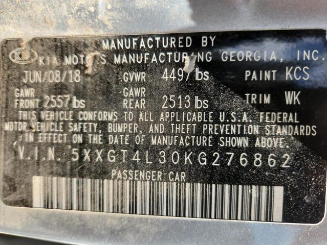 5XXGT4L30KG276862 - 2019 KIA OPTIMA LX Күміс фото 13