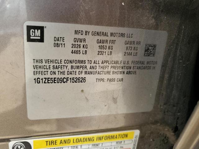 1G1ZE5E09CF152626 - 2012 CHEVROLET MALIBU LTZ თაფლისფერი ფოტო 12