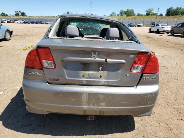 JHMES95675S016644 - 2005 HONDA CIVIC HYBRID GRAY photo 6