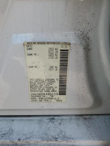 1N4AL3AP2DN480159 - 2013 NISSAN ALTIMA 2.5 WHITE photo 12