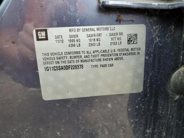 1G11C5SA0DF228378 - 2013 CHEVROLET MALIBU 1LT 蓝色 照片 12