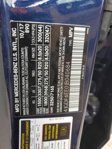 4JGDF6EE0JB040684 - 2018 MERCEDES-BENZ GLS 450 4MATIC BLUE photo 14