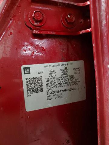 1G1ZG5ST2MF052524 - 2021 CHEVROLET MALIBU RS RED photo 12