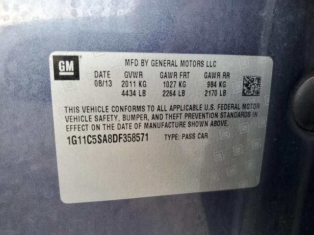 1G11C5SA8DF358571 - 2013 CHEVROLET MALIBU 1LT 蓝色 照片 12