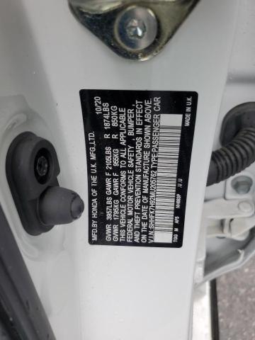 SHHFK7H92MU205762 - 2021 HONDA CIVIC SPORT TOURING WHITE photo 13