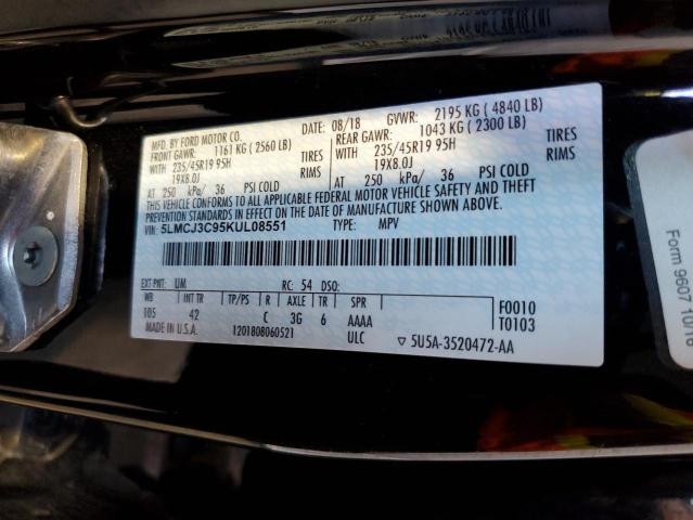 5LMCJ3C95KUL08551 - 2019 LINCOLN MKC RESERVE Qara foto 13