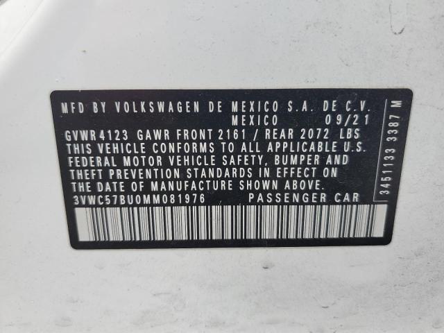3VWC57BU0MM081976 - 2021 VOLKSWAGEN JETTA S WHITE photo 13