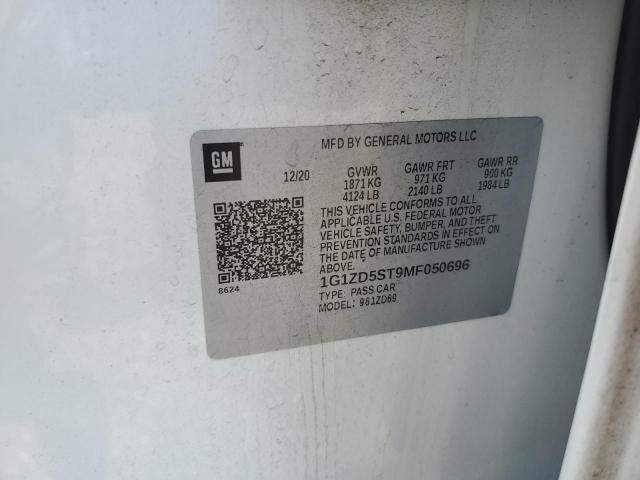 1G1ZD5ST9MF050696 - 2021 CHEVROLET MALIBU LT WHITE photo 12