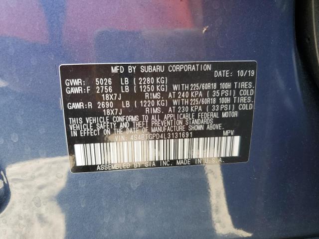 4S4BTGPD4L3131691 - 2020 SUBARU OUTBACK TOURING LDL ლურჯი ფოტო 13