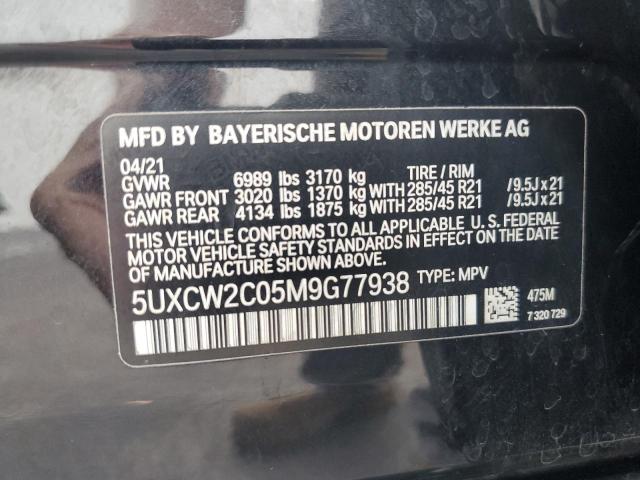 5UXCW2C05M9G77938 - 2021 BMW X7 XDRIVE40I BLACK photo 13