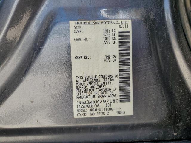 1N4AL3APXJC297180 - 2018 NISSAN ALTIMA 2.5 GRAY photo 12