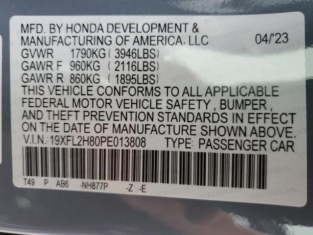19XFL2H80PE013808 - 2023 HONDA CIVIC SPORT 蓝色 照片 13