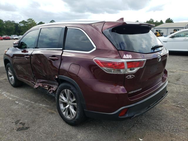 5TDKKRFH4FS063080 - 2015 TOYOTA HIGHLANDER XLE Շագանակագույն լուսանկար 2