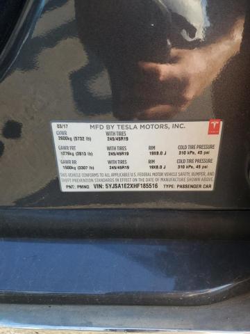5YJSA1E2XHF185516 - 2017 TESLA MODEL S 灰色 照片 12