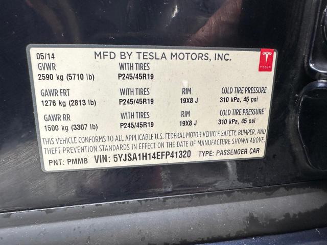 5YJSA1H14EFP41320 - 2014 TESLA MODEL S 蓝色 照片 10