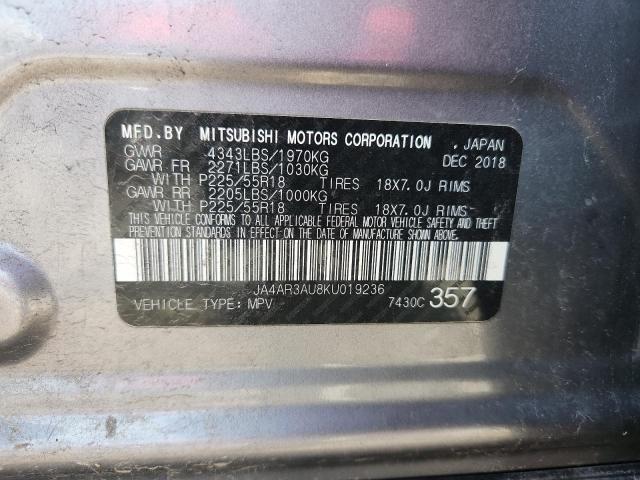 JA4AR3AU8KU019236 - 2019 MITSUBISHI OUTLANDER ES رمادي صورة 13