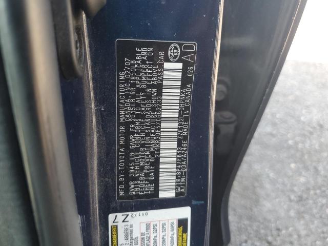 2T1KR30E57C662233 - 2007 TOYOTA COROLLA MA XR BLUE photo 12