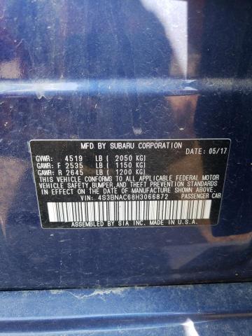 4S3BNAC68H3066872 - 2017 SUBARU LEGACY 2.5I PREMIUM BLUE photo 12