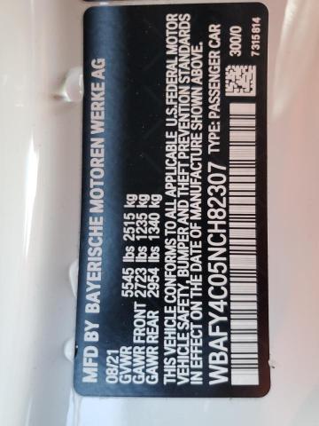 WBAFY4C05NCH82307 - 2022 BMW M850XI WHITE photo 12