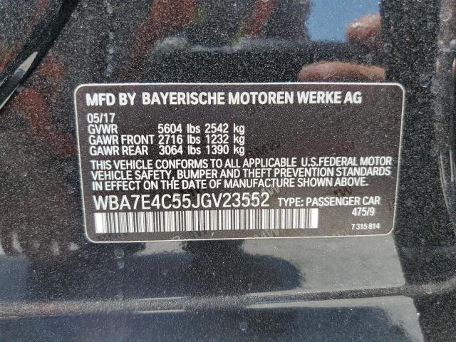 WBA7E4C55JGV23552 - 2018 BMW 740 XI BLACK photo 12