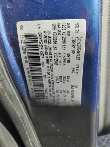 1D4GP45R07B109777 - 2007 DODGE CARAVAN SXT BLUE photo 10