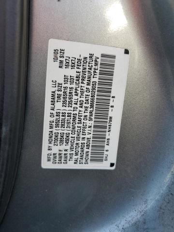 5FNRL38666B029053 - 2006 HONDA ODYSSEY EXL SILVER photo 14