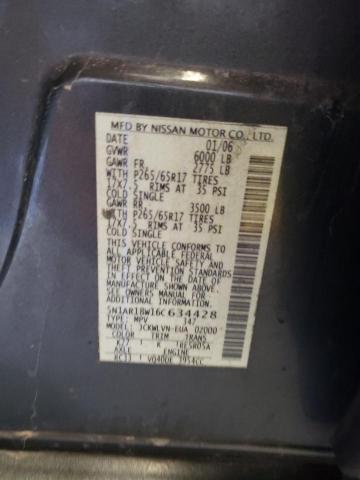 5N1AR18W16C634428 - 2006 NISSAN PATHFINDER LE 灰色 照片 13
