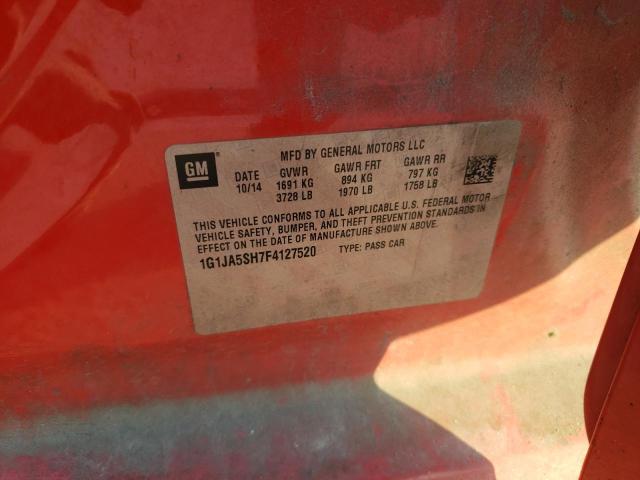 1G1JA5SH7F4127520 - 2015 CHEVROLET SONIC LS 红色 照片 12