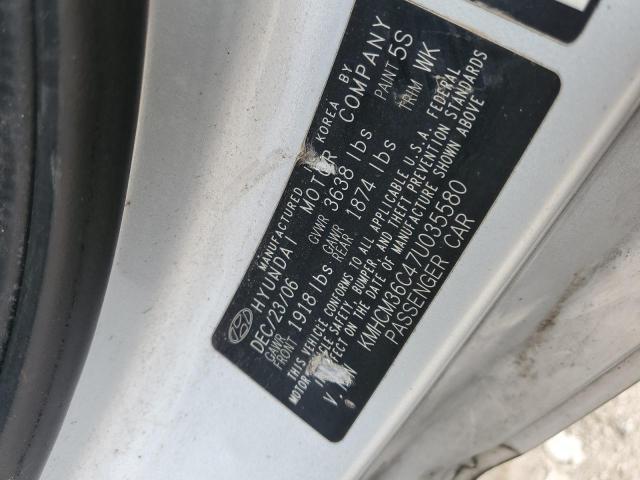 KMHCM36C47U035580 - 2007 HYUNDAI ACCENT GS SILVER photo 12