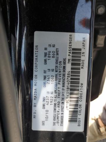 JM1BL1K31B1407884 - 2011 MAZDA SPEED 3 黑色 照片 12