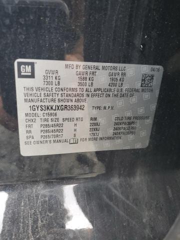 1GYS3KKJXGR363942 - 2016 CADILLAC ESCALADE ESV PLATINUM Чорний фото 13