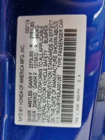 19UUB1F63LA001267 - 2020 ACURA TLX TECHNOLOGY BLUE photo 12