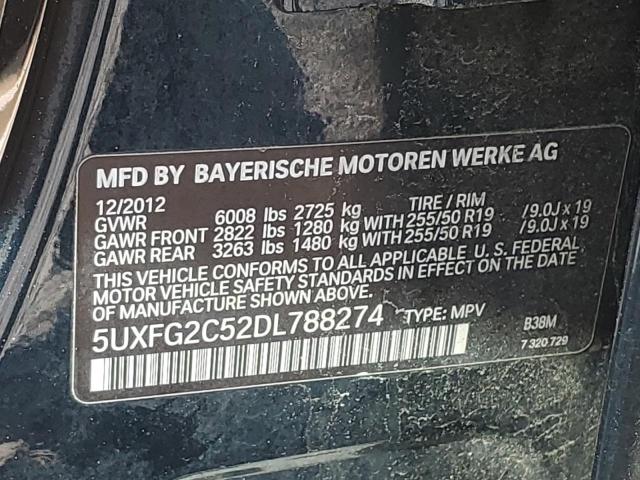 5UXFG2C52DL788274 - 2013 BMW X6 XDRIVE35I GREEN photo 13