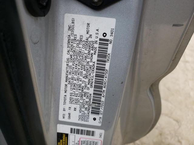 5TEUU42N05Z104694 - 2005 TOYOTA TACOMA ACCESS CAB ვერცხლისფერი ფოტო 13