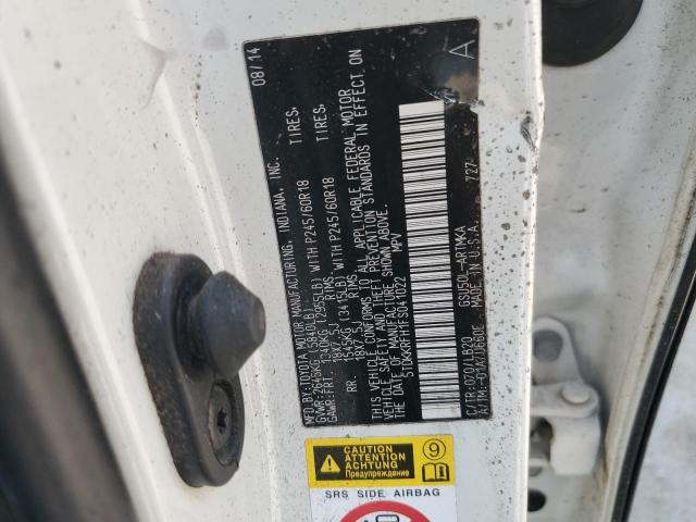 5TDKKRFH1FS041022 - 2015 TOYOTA HIGHLANDER XLE Սպիտակ լուսանկար 13