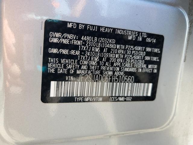 JF2SJADC6FH510560 - 2015 SUBARU FORESTER 2.5I PREMIUM 银色 照片 13