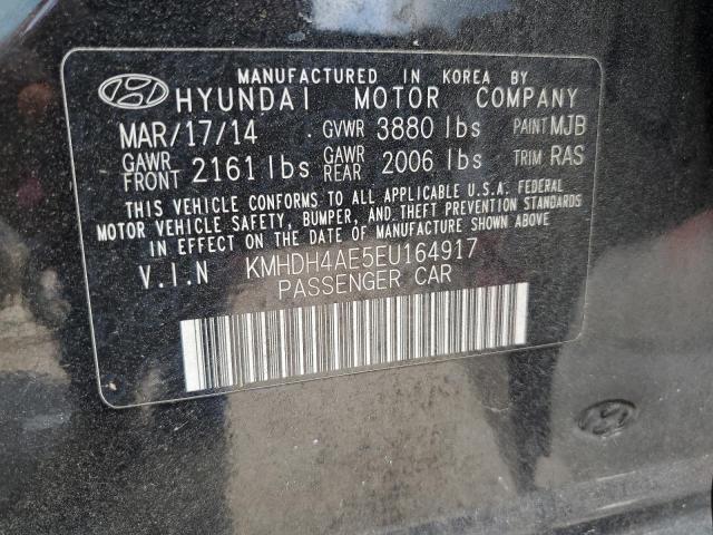 KMHDH4AE5EU164917 - 2014 HYUNDAI ELANTRA SE BLACK photo 13