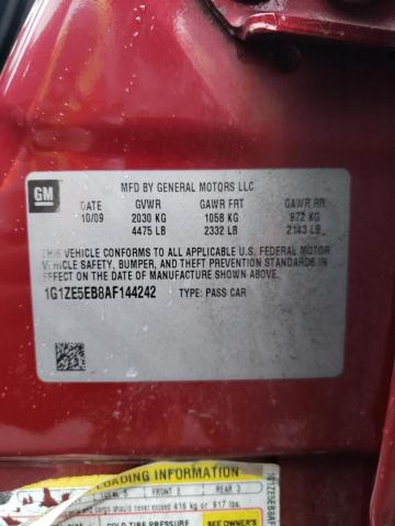 1G1ZE5EB8AF144242 - 2010 CHEVROLET MALIBU LTZ მუქწითელი ფოტო 12