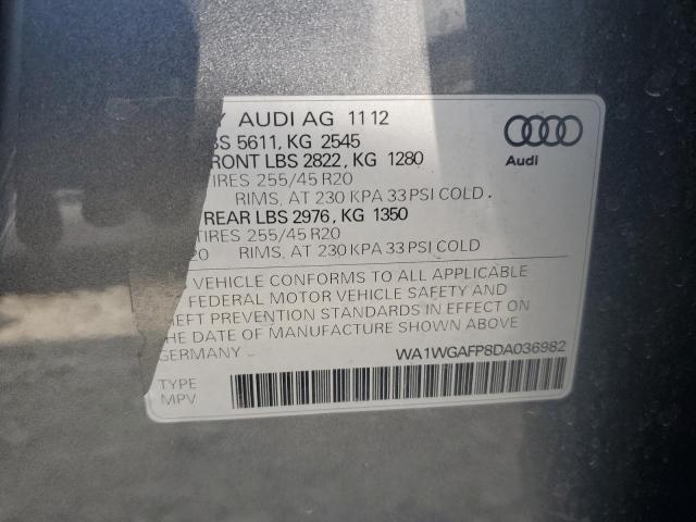 WA1WGAFP8DA036982 - 2013 AUDI Q5 PRESTIGE GRAY photo 13