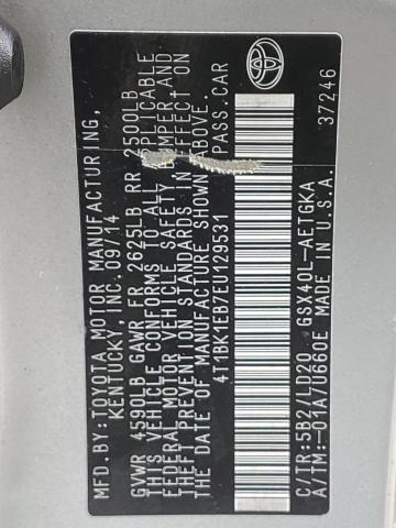 4T1BK1EB7EU129531 - 2014 TOYOTA AVALON BASE 棕色 照片 12