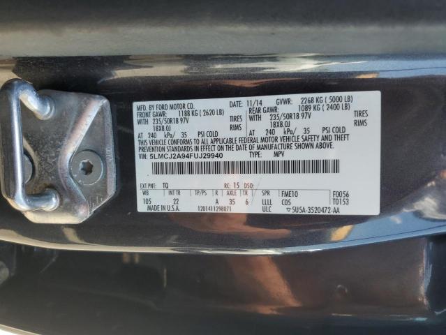 5LMCJ2A94FUJ29940 - 2015 LINCOLN MKC GRAY photo 12