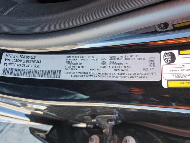 1C6SRFLP9SN700848 - 2025 RAM 1500 REBEL 黑色 照片 12