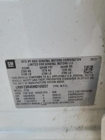 LRBFZSR40MD169837 - 2021 BUICK ENVISION AVENIR WHITE photo 13