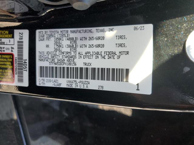 5TFNA5DB3PX108156 - 2023 TOYOTA TUNDRA CREWMAX PLATINUM Чорний фото 13